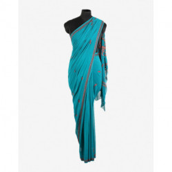 Sky Blue Sozni Paisley Pallu Hand Embroidered Crepe saree