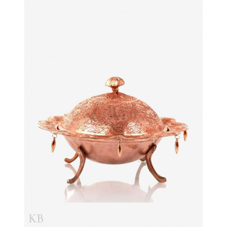 Leaf Trinket Chinar Carved Copper Dry Fruit Bowl