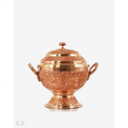 Copper Vineal Hand Carved Rice Bowl