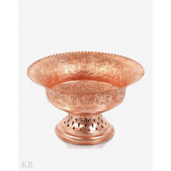 Chinar Etched Copper Kashmiri Eating Pot Thaalban