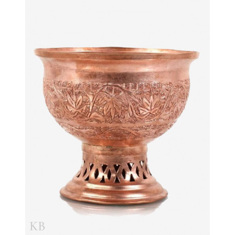 Chinar Carved Kashmir Copper Bowl Kyenz