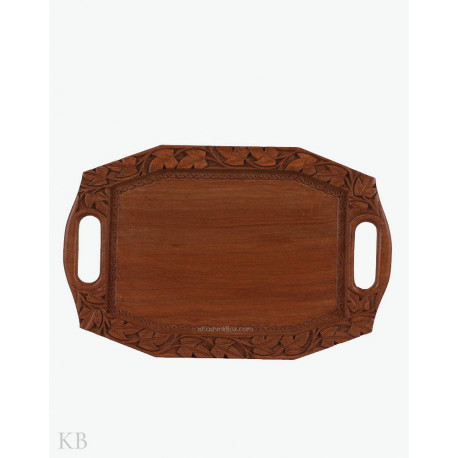 Walnut Wood Chinar Leaf Tray