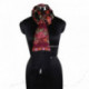 Floral Work Black Maroon Embroidered Stole