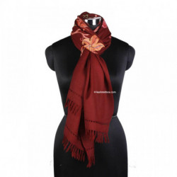 Floral Auburn Thardar Woolen Stole