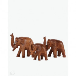 Walnut Wood Elephant Set