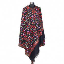 Pure Woolen Black Shawl Jaali Type