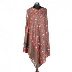 Pure Woolen Natural Shade Shawl Jaali Type