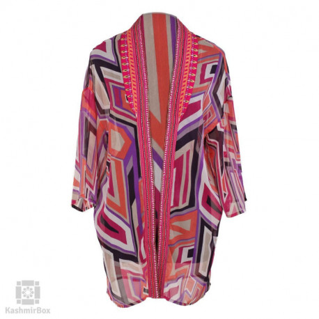 Geometric Embroidered Georgette Shrug