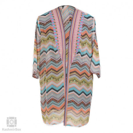 Pink Color Hued Embroidered Georgette Shrug