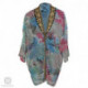Flowery Pink Zari Hued Georgette Shrug