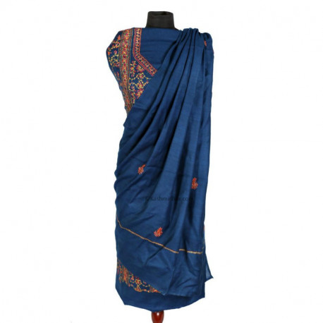 Sozni Embroidered Full Length Blue Woolen Suit