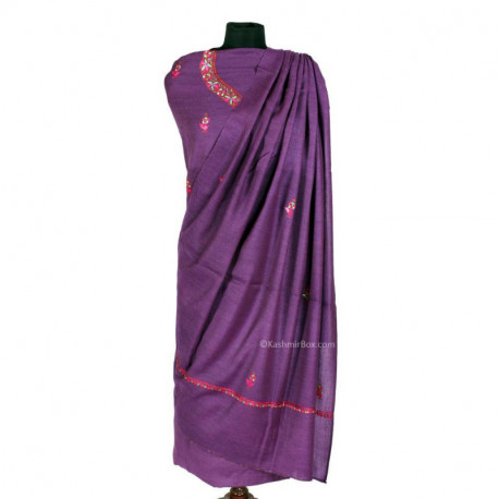 Sozni Embroidered Purple Woolen Suit