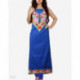 Blue Flower Aari Embroidered Cotton Suit