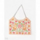 White Tulip Hand Embroidered Shopping Bag