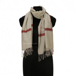 White Sozni Woolen Muffler