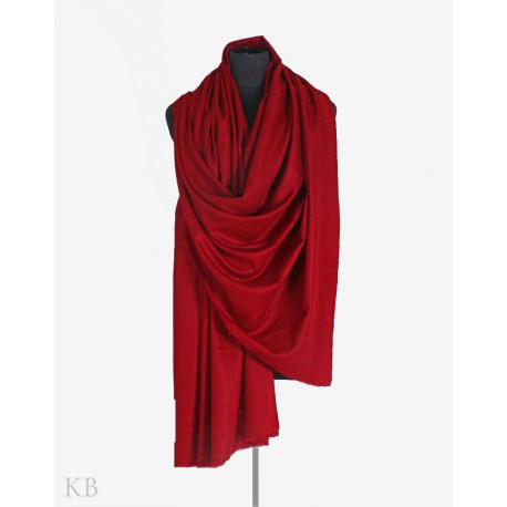 GI Berry Maroon Solid Pashmina Shawl