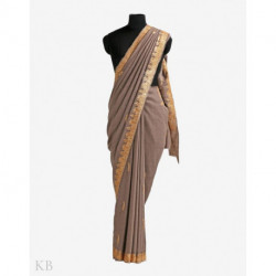 Gray Paisley Tilla Embroidered Pashmina Saree