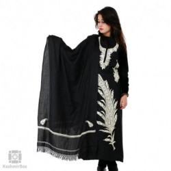 Silver Black Paisley Tilla Woolen Suit
