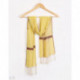 Yellow Hand Embroidered Unisex Woolen Scarf