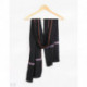 Black Hand Embroidered Unisex Woolen Scarf
