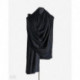 GI Midnight Black Solid Pashmina Shawl