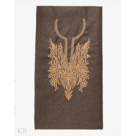 Earth Brown Hand Embroidered Phiran