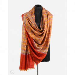 Sozni Embroidered Jaldaar Check Cashmere Pashmina Shawl